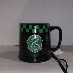 Rae Dunn Harry Potter Slytherin Black Green Checkered Mug New